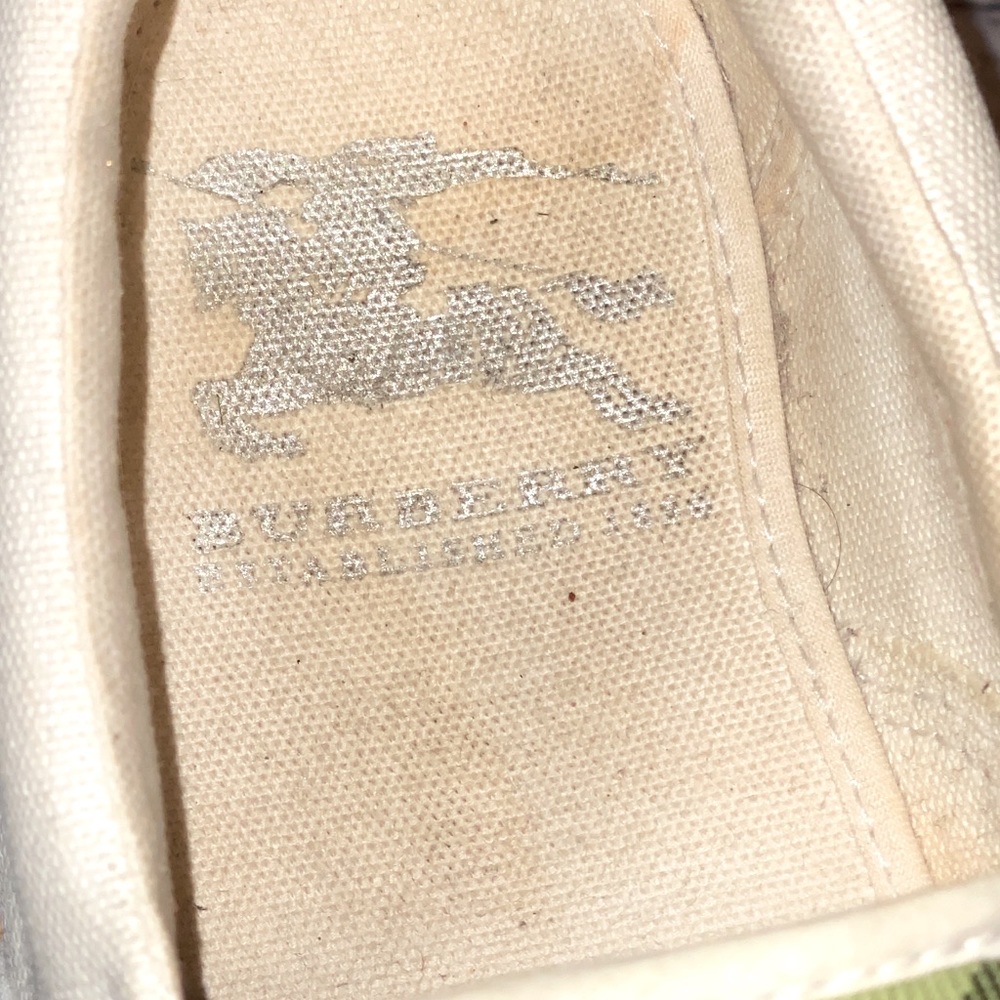 Burberry Green Black White Check Slip-On Sneakers - Picture 8 of 9